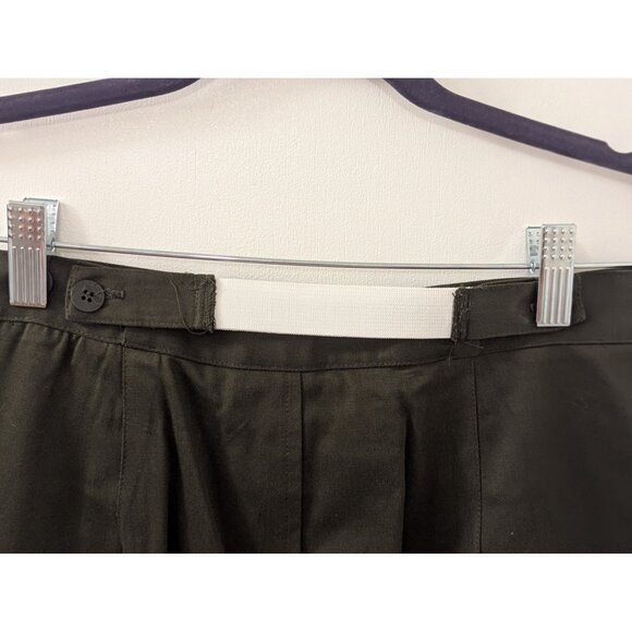 Dark Olive Green Knee-Length Skirt With Adjustable Waist & Pockets - Picture 5 of 7